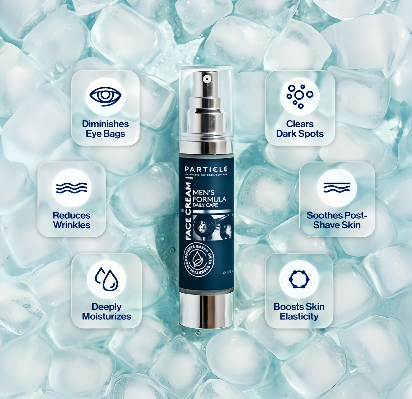 Particle Face Cream The 6-in-]anti-aging cream for men thatfixes eye bags, dark spots andwrinkles